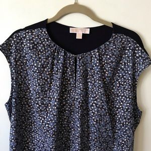 MICHAEL Michael Kors mixed media shell w/ metallic